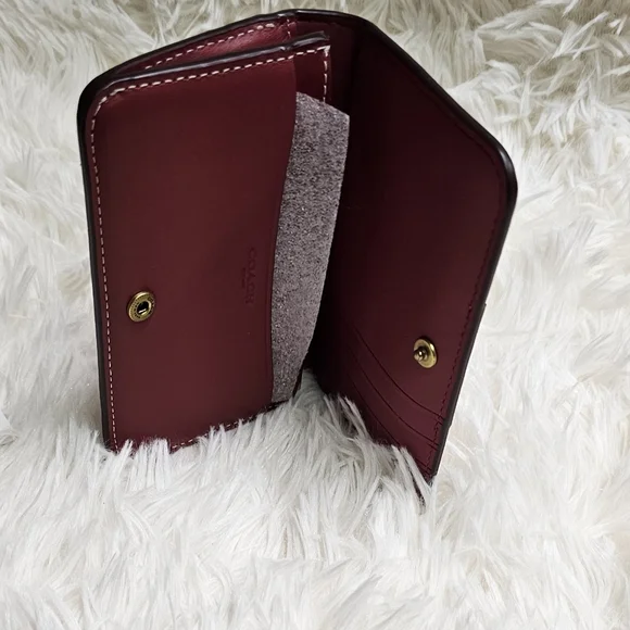 Coach Signature Heart Print Slim Card Case Wallet - Picture 7 of 11